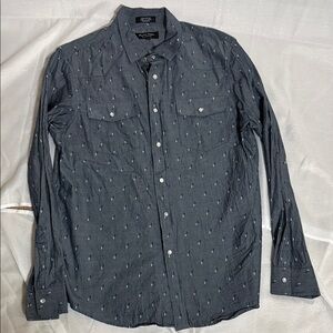 Eighty Eight Dark Blue Casual Button-Down Shirt